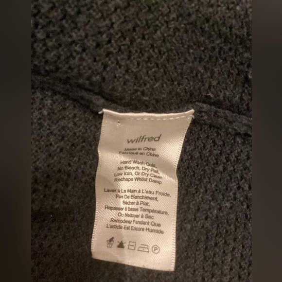 Aritzia Wilfred Grey Knit Copernic Silk Cashmere Open Cardigan size M. - Picture 4 of 4